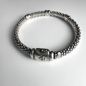 LAGOS Signature Caviar Three Station X Bracelet 925 Sterling Silver 6mm